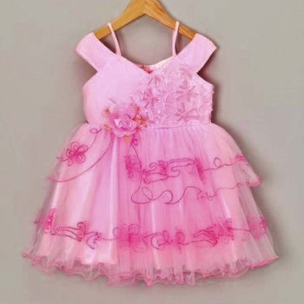 Party Pageant Pink Layer Dress Little Girl Size 5